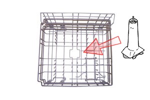 Lower dishwasher rack without spray tower mounted