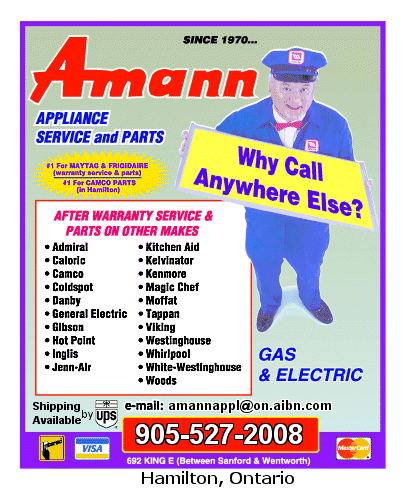 Amann Appliance Service and Parts