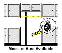 Measure the area available for a new refrigerator NOT your old one